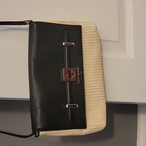 Kate spade woven and leather crossbody NWOT